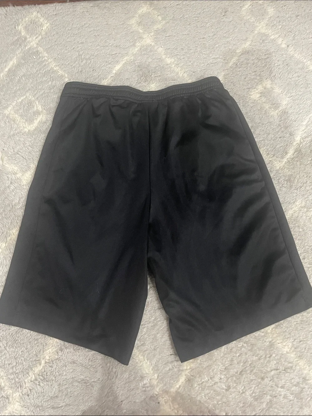 Nike Boy's Black Athletic Shorts with White Swoosh